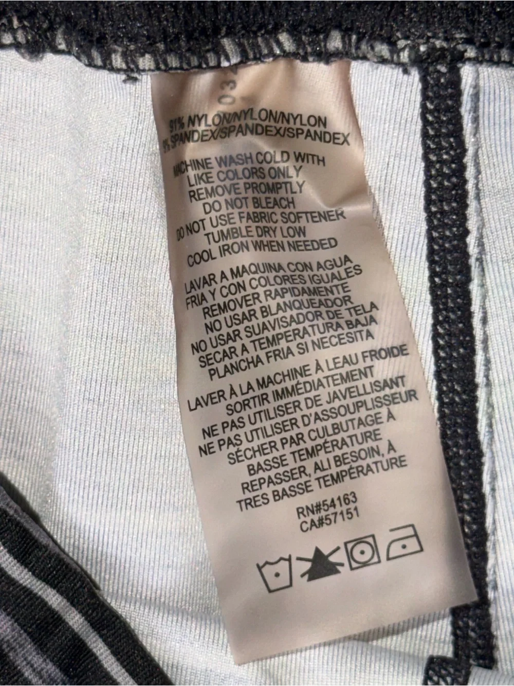 Calvin Klein Performance Black & Grey & Olive Green Striped Leggings